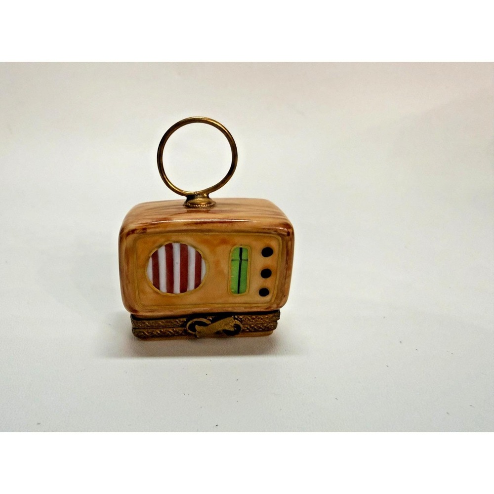 VINTAGE Limoges DUBARRY Peint Main Radio Hinged Trinket Box, France